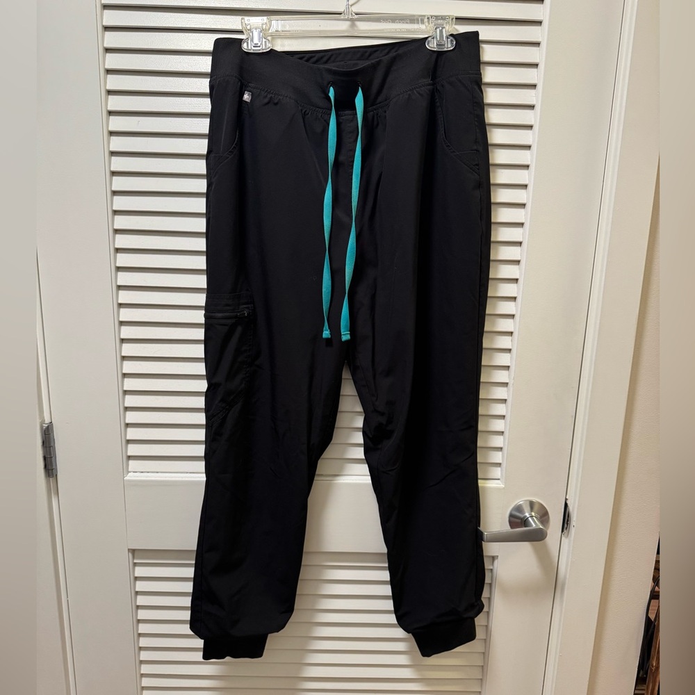 Figs FREEx Lined Zamora High Waisted Jogger Scrub Pants- Black